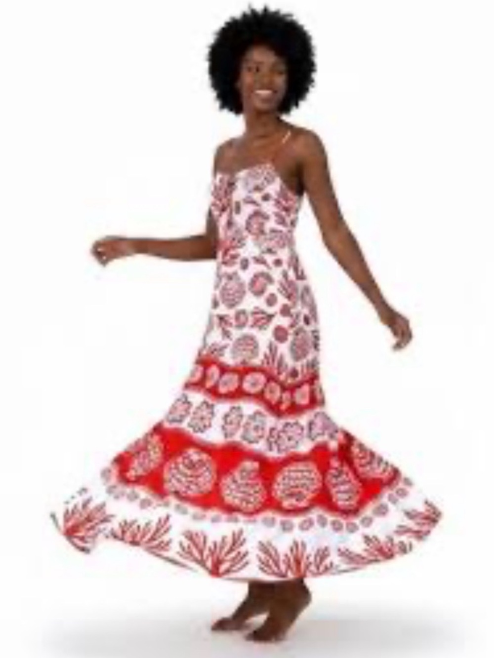 NEW! Viral Calypso St. Barth Red Sea Shell Linen Maxi Dress - MUST HAVE! - Picture 2 of 10